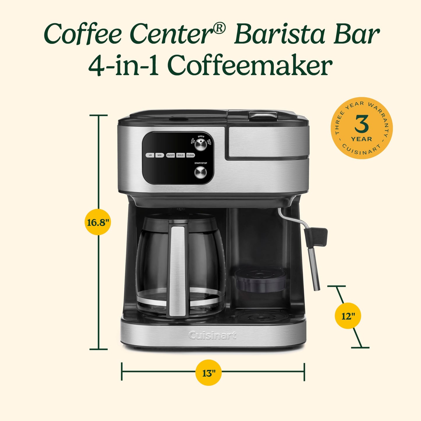 Cuisinart Coffee Center Barista Bar Cafetera 4 en 1 SS-4N1ES