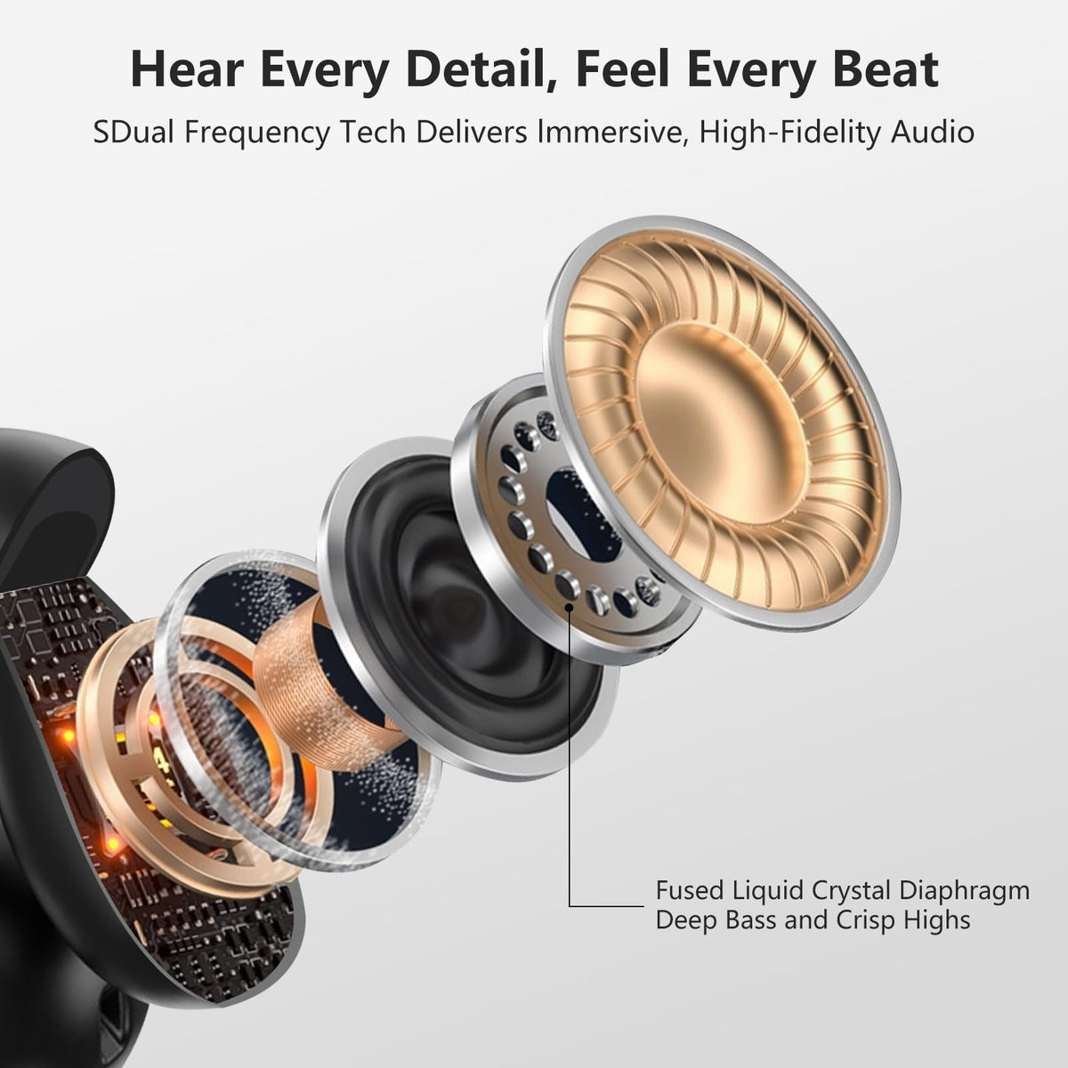 Auriculares Deportivos Bluetooth 5.3 de Conducción Ósea con Clip en Negro y Estuche de Carga Digital 60 Horas de Reproducción