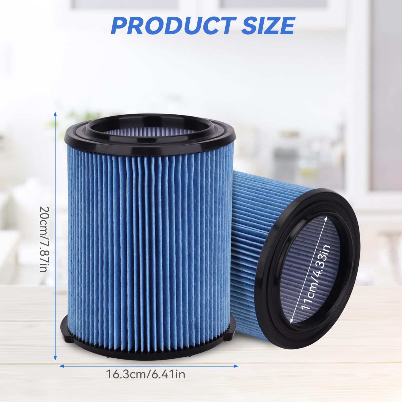 CMXZVBE38751 Filtro de repuesto para Craftsman CMXZVBE38751 Aspiradora de polvo fino y seco, apto para aspiradora de tienda de 5 a 20 galones, paquete de 2