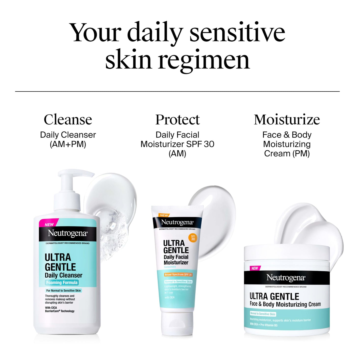 Neutrogena Ultra Gentle Daily Facial Cleanser, Foaming Formula, 12 Fl Oz