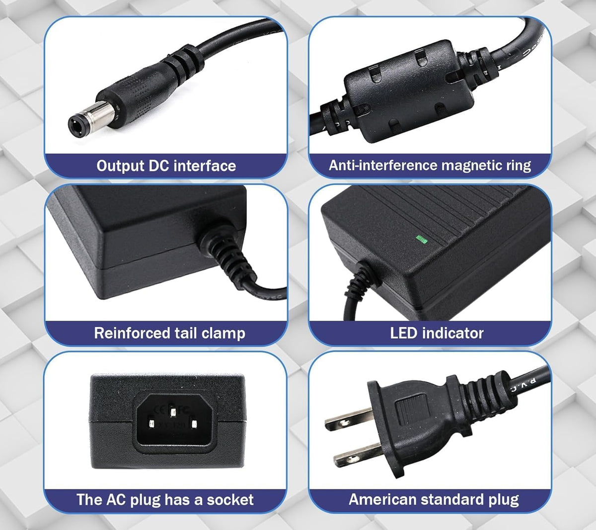 Adaptador de Alimentación DIGISHUO DC 24V 1A 24W Transformador AC 110V