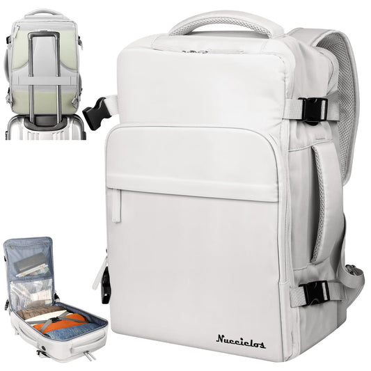 Mochila de Viaje Unisex Gris Impermeable con Compartimentos para Objetos Secos y Húmedos