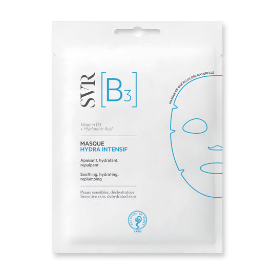 SVR [B3] Mascarilla Facial de Biocelulosa con Vitamina B3 y Ácido Hialurónico | Hidratación Intensa, Efecto Rellenador y Anti-Edad | Piel Sensible | 1 Pieza 12 ml