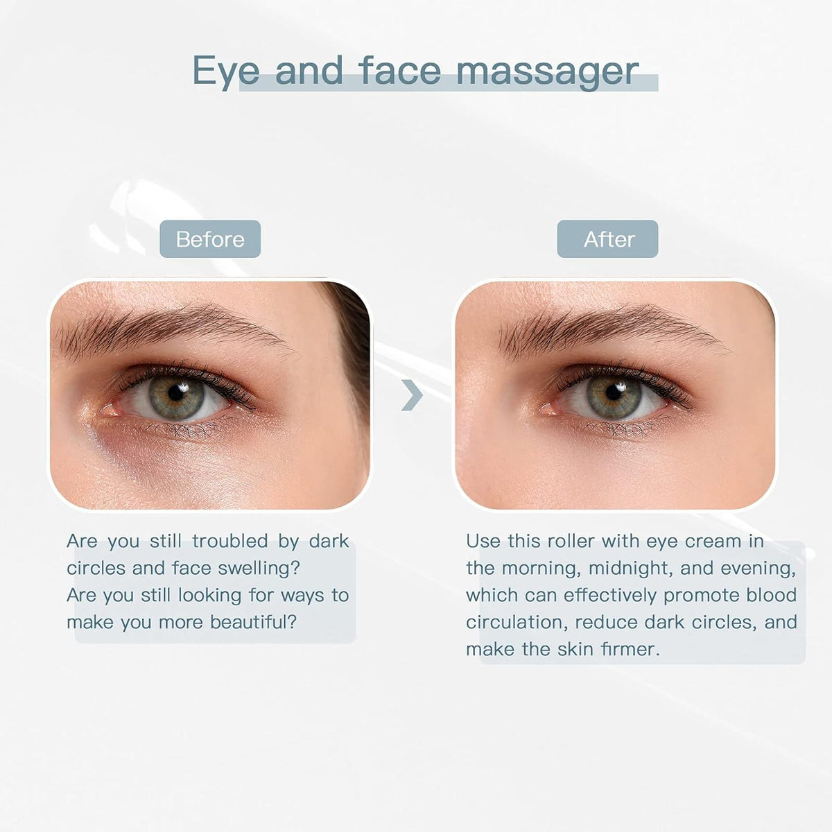 Rodillo de Crema para Ojos LISAPACK Dorado Masajeador Facial Antiinflamatorio