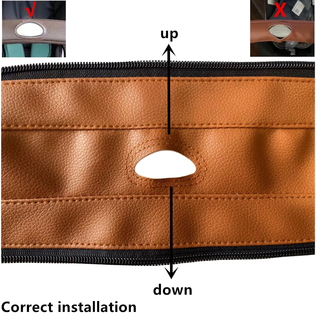 Funda de Piel Sintética MINILUJIA Café Claro con Cierre Extraíble para Manubrio Compatible con Asientos de Coche y Cochecitos Doona