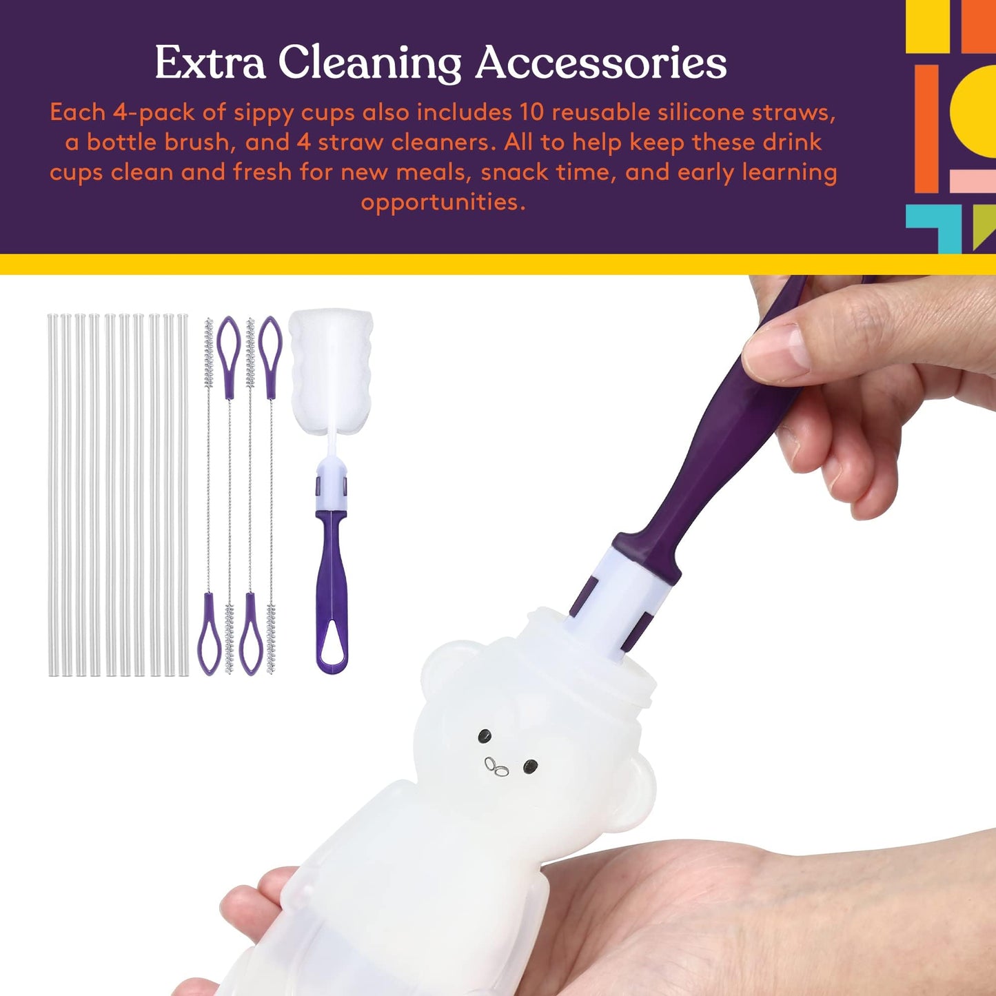 Special Supplies - Taza de pajita para bebés, paquete de 4, divertida bebida de entrenamiento con forma de animal para bebé con forma de animal para entrenamiento y destete