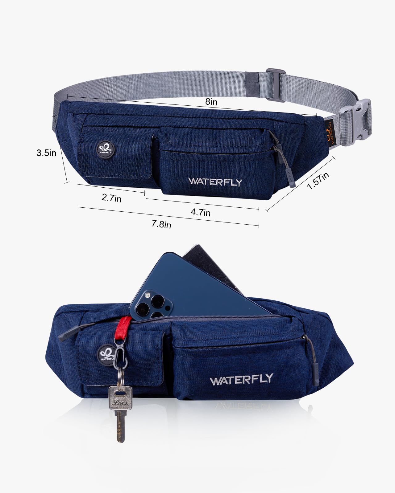 Riñonera WATERFLY Pequeña Running Resistente al Agua para Hombre y Mujer