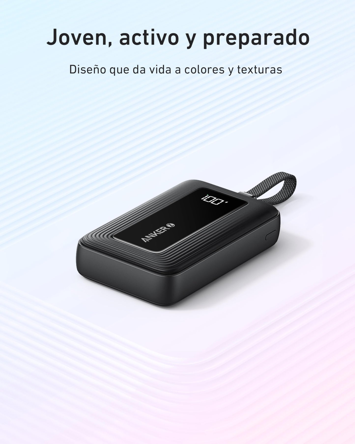 Power Bank Anker Zolo 10,000 mAh 30W con Cable USB C Integrado para iPhone, MacBook, Galaxy e iPad