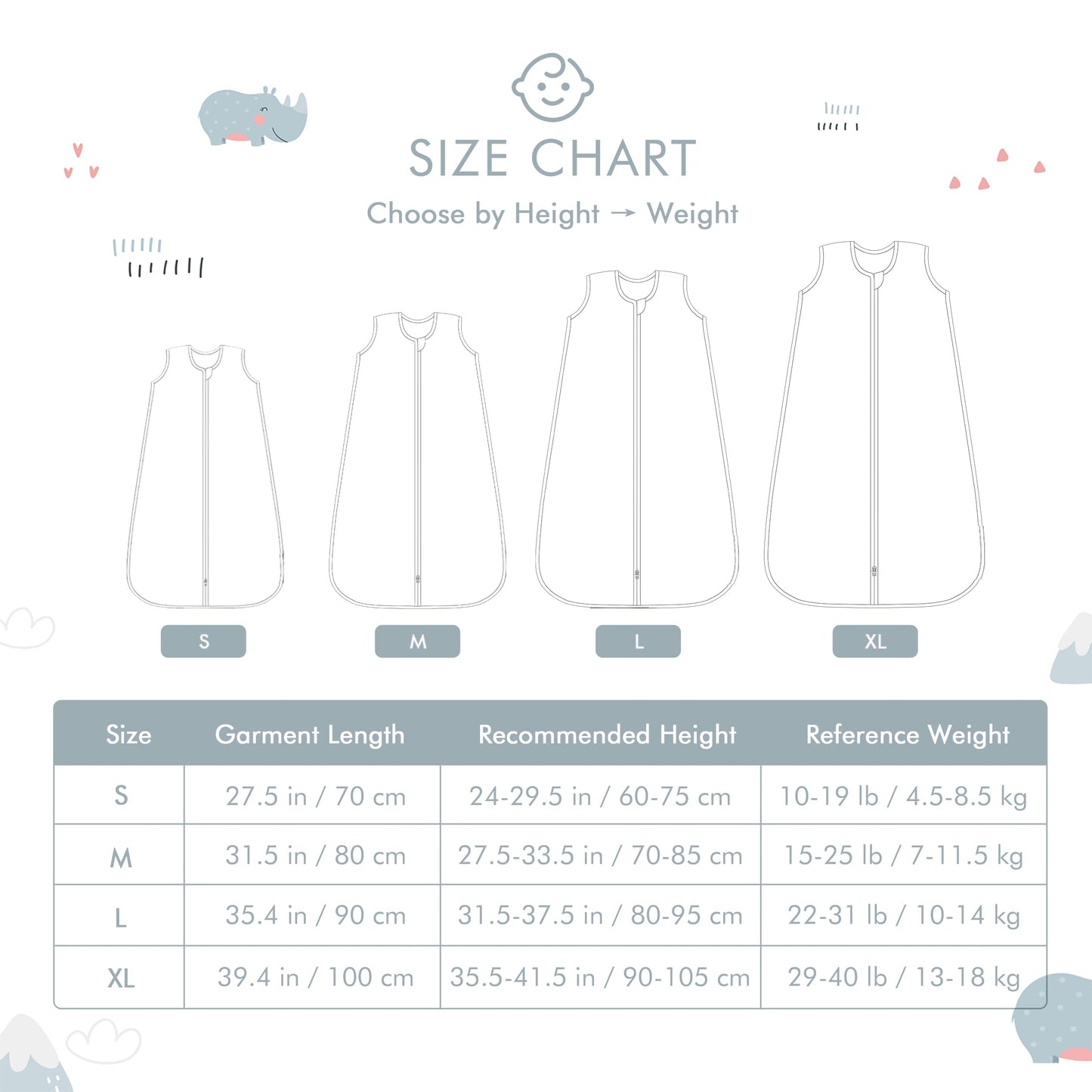 TADO MUSLIN - Saco de dormir para bebé de 12 a 24 m, manta de bebé 100% algodón orgánico, saco de dormir para niños pequeños, cierre de 2 vías, suave, grande, 4 capas, muselina 1-2 T, rinoceronte