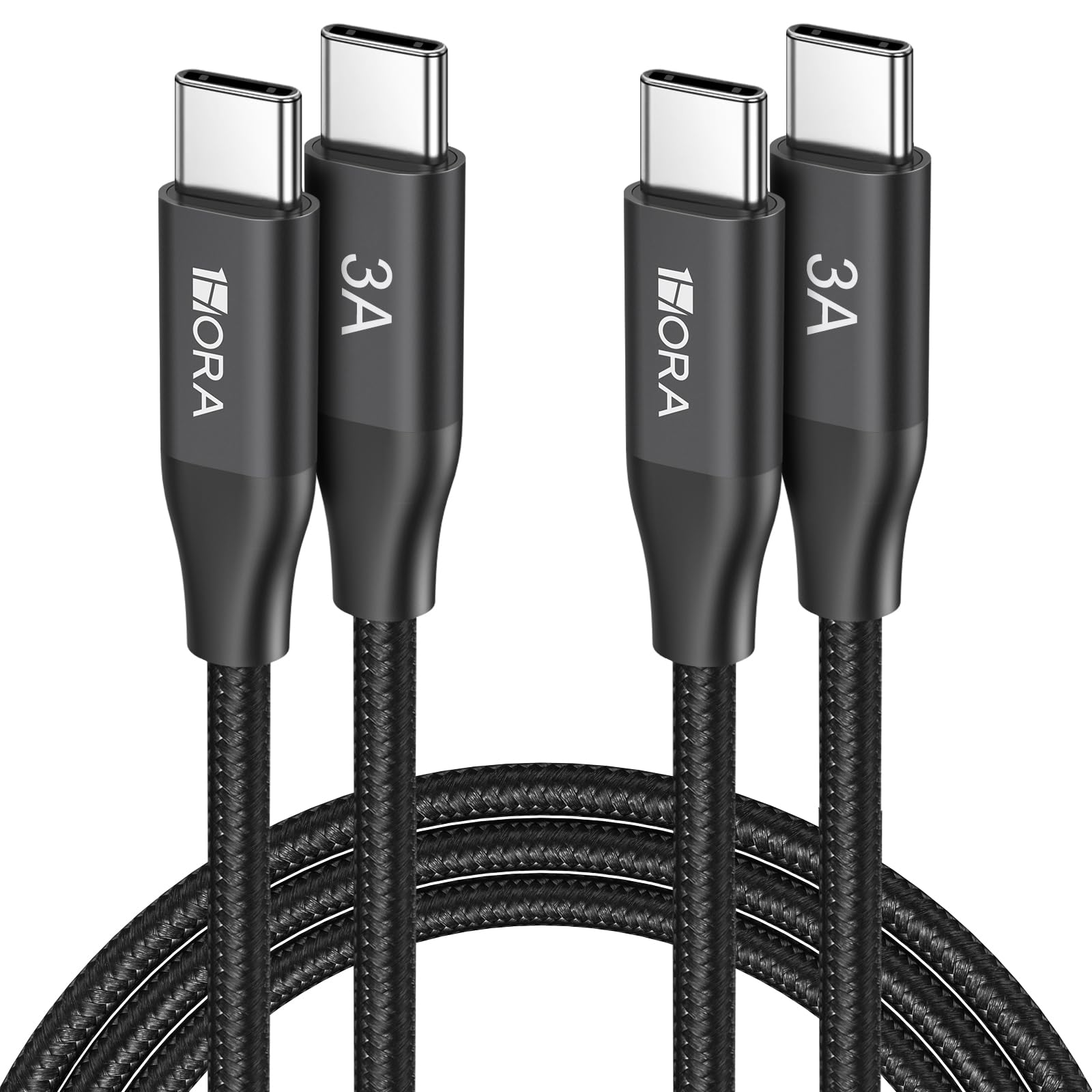 Cable USB C a USB C 60W Nylon Tejido Carga Rápida 2M para iP16/15 Galaxy S25/A05 Xiaomi Pocoswitch