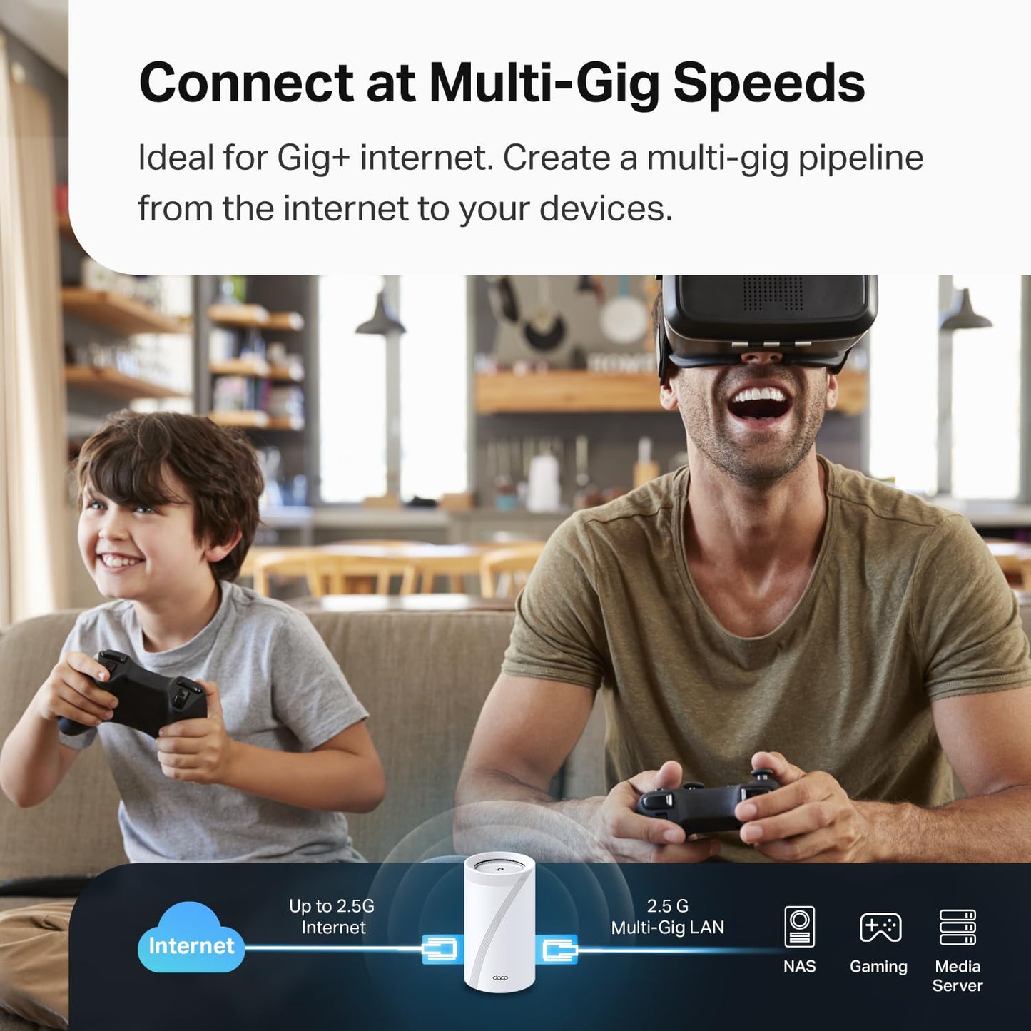 Sistema de Malla TP-Link BE10000 Triple Banda WiFi 7 con 6 Transmisiones y 4 Puertos para Todo el Hogar