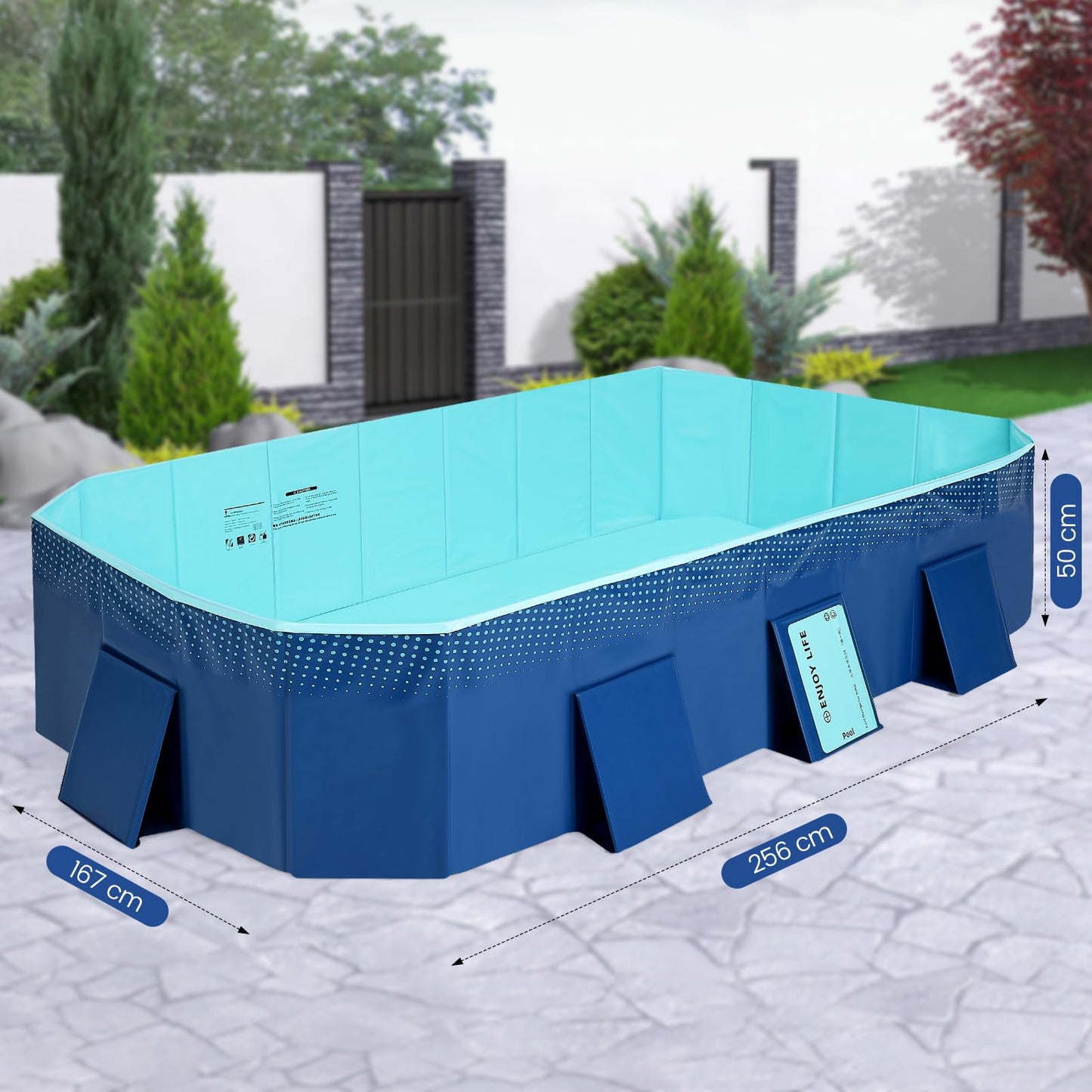 Alberca Grande Familiar YOMYM Azul Carcasa de Plástico Duro para Niños y Adultos