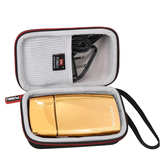FBLFOBELI BaBylissPRO /GOLDFX/ROSEFX/BLACKFX/Collection Barberology - Afeitadora de doble lámina de metal inalámbrica, bolsa de viaje compacta a prueba de golpes