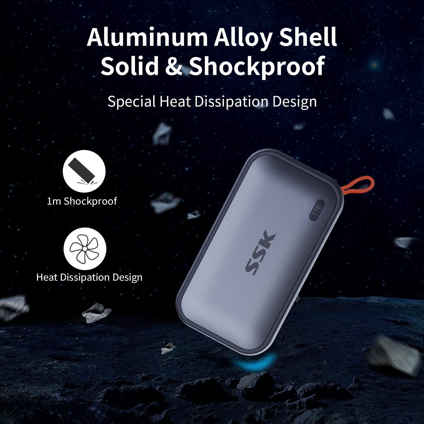 Disco Duro Externo SSD SSK 1 TB USB C 1050 MBs portátil