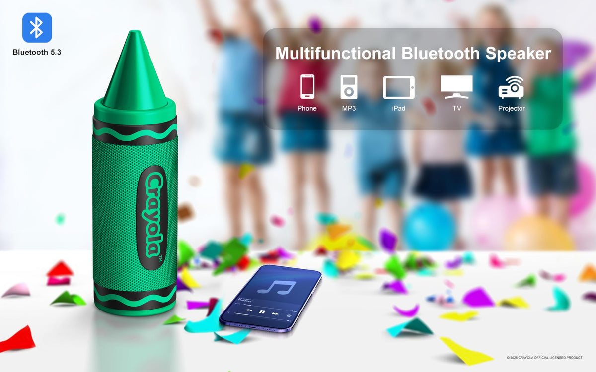 Altavoz Bluetooth Portátil Crayola 20W Sonido HD para Niños con Batería Larga Duración y Emparejamiento TWS