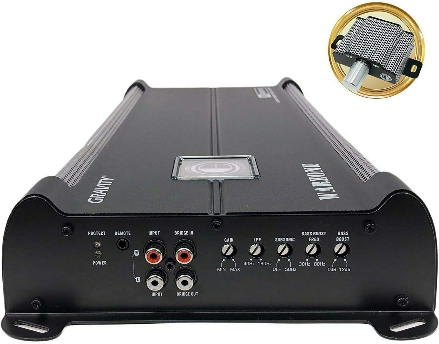 Gravity Audio Amplificadores de Coche WZ6000.1D Warzone 6000 W Clase D Amp 1/2/4 Ohm Estable con subcontrol Remoto