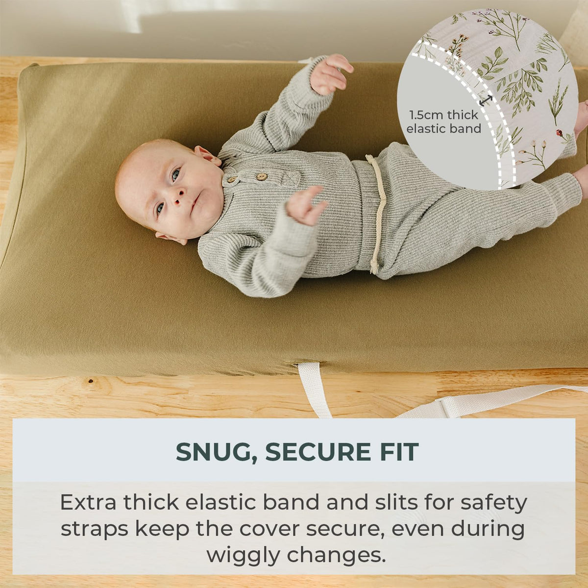 Pobibaby - Paquete de 2 fundas para cambiadores de alta calidad para niños, fundas para cambiadores de pañales de algodón ultra suaves y transpirables, sábanas neutras para cambio de guardería para