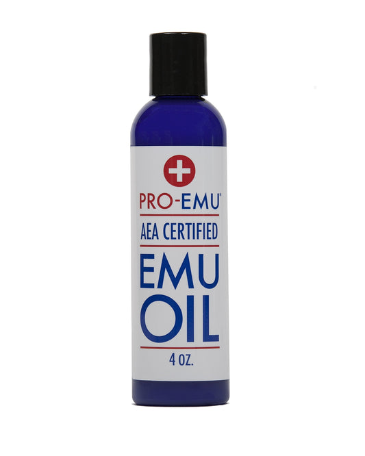 PRO EMU OIL (4 oz) Pure All Natural Emu Oil - AEA Certified - Made In USA - Best All Natural Oil for Face, Skin, Hair and Nails. Excellent for Dry Skin, Burns, Sunburns, Scars, Muscles and Joints by Pro Emu