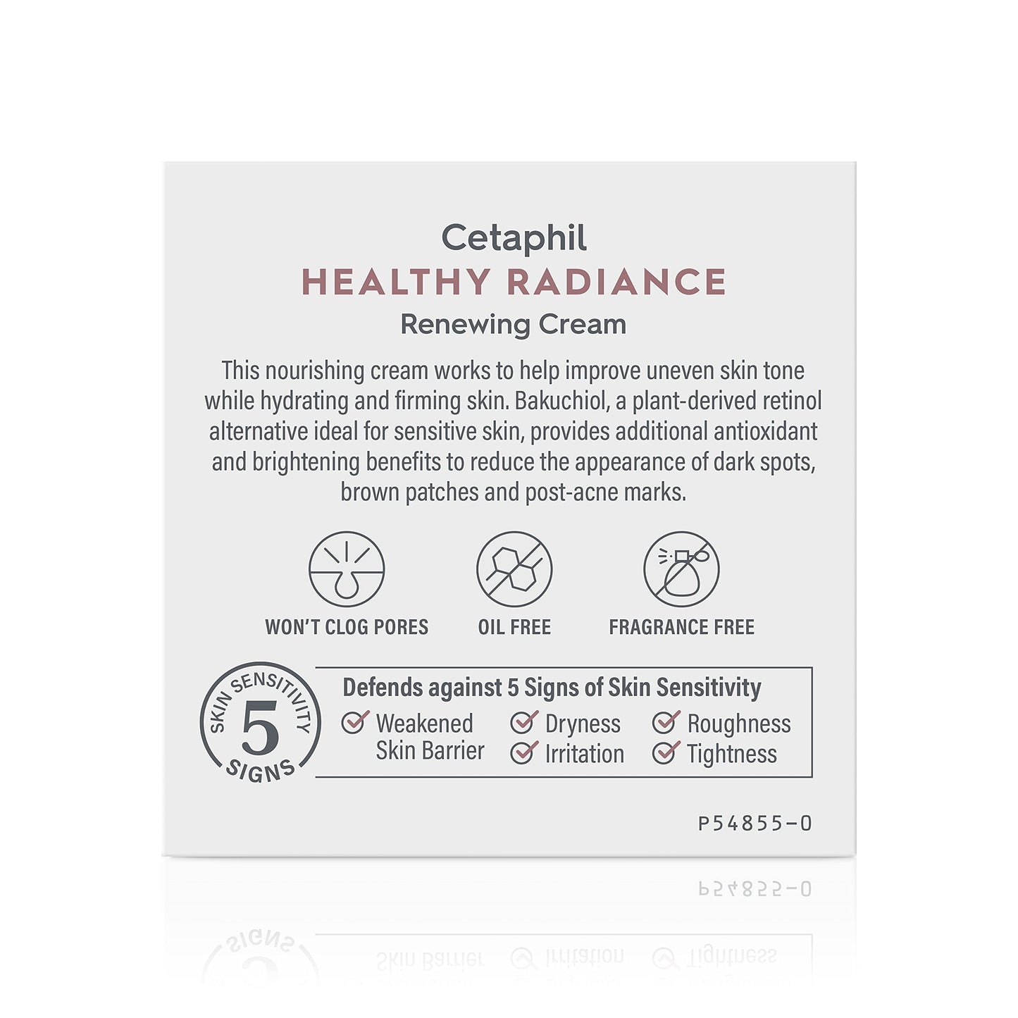 Crema facial de Cetaphil, crema renovadora de brillo saludable, reduce el aspecto de los puntos oscuros, loción iluminadora, diseñada para pieles sensibles, hipoalergénica, sin fragancia, 1.7 onzas