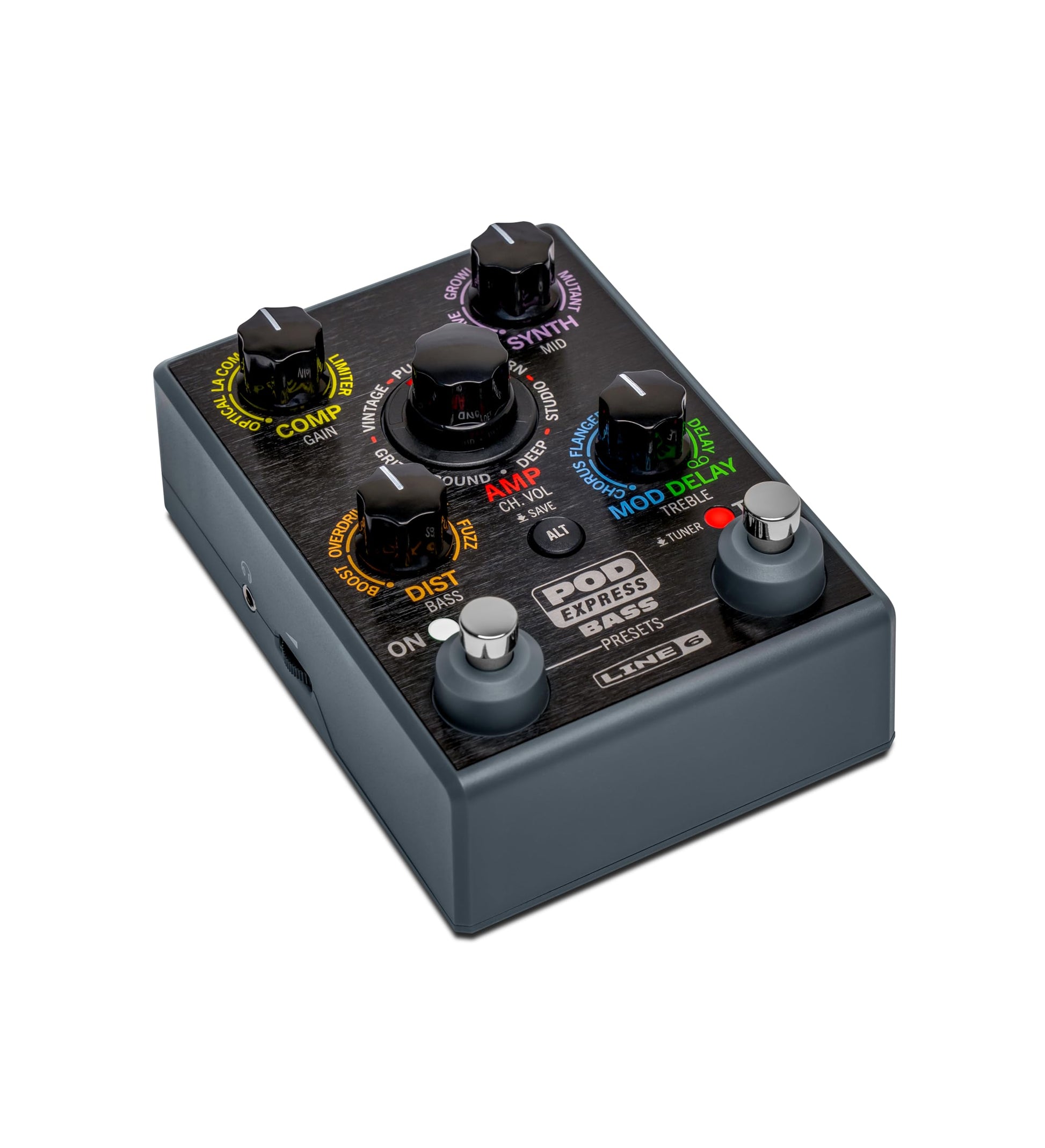 LINE 6 POD Express, bajo con 7 amperios, 7 cabinas y 17 efectos, incluyendo un looper