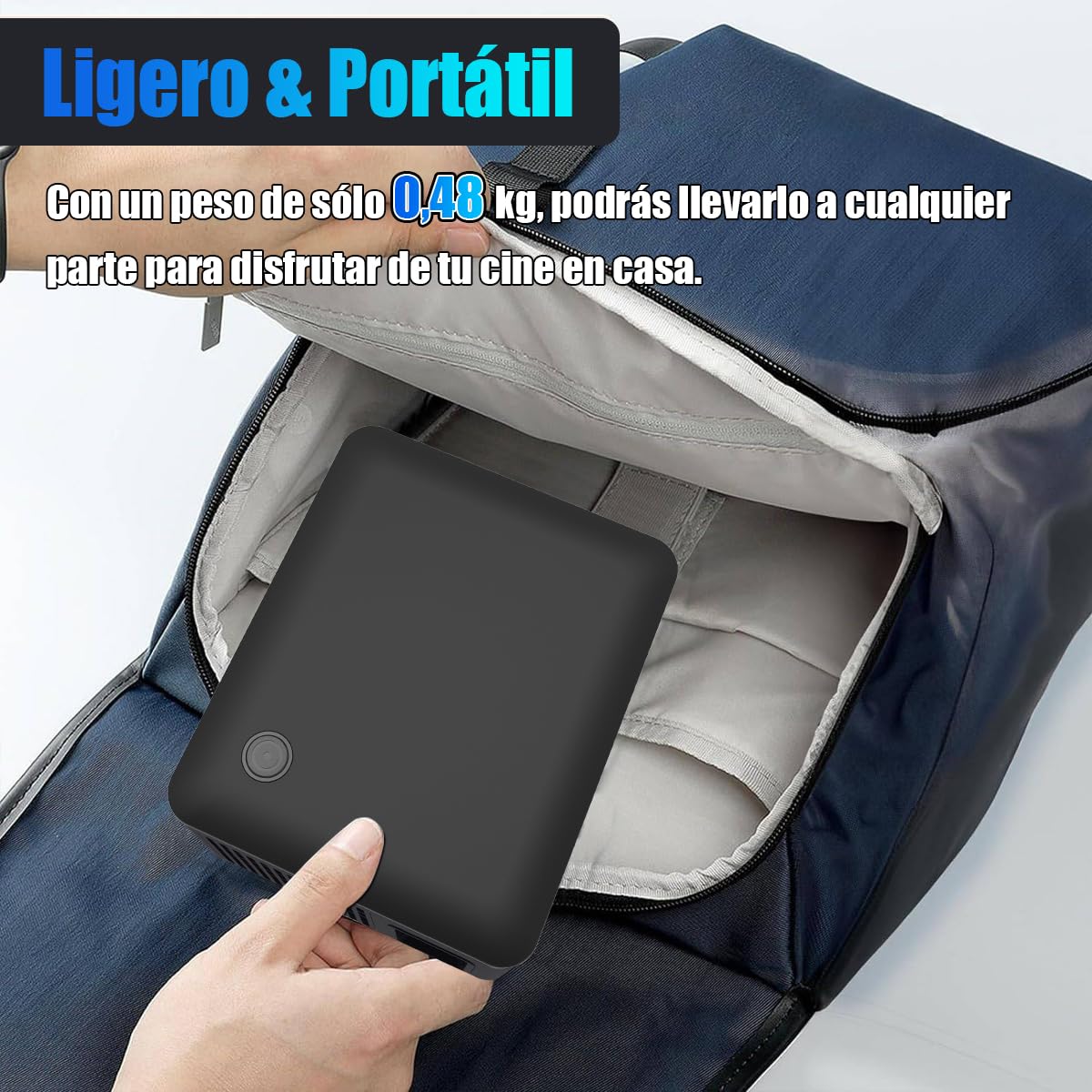 BIGVIEW Mini Proyector Profesional 720P Full HD | Soporte 4K 5000 Lúmenes | Android 10.0 Smart TV | Bluetooth 6.0/WiFi6 | Portátil para Cine en Casa y Oficina