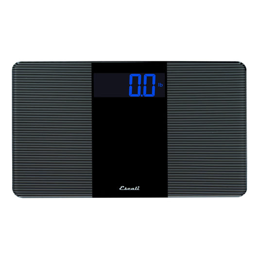 Escali Báscula digital extra ancha para baño para peso corporal con amplia plataforma para postura natural y estabilidad, alta capacidad de 400 libras, baterías incluidas