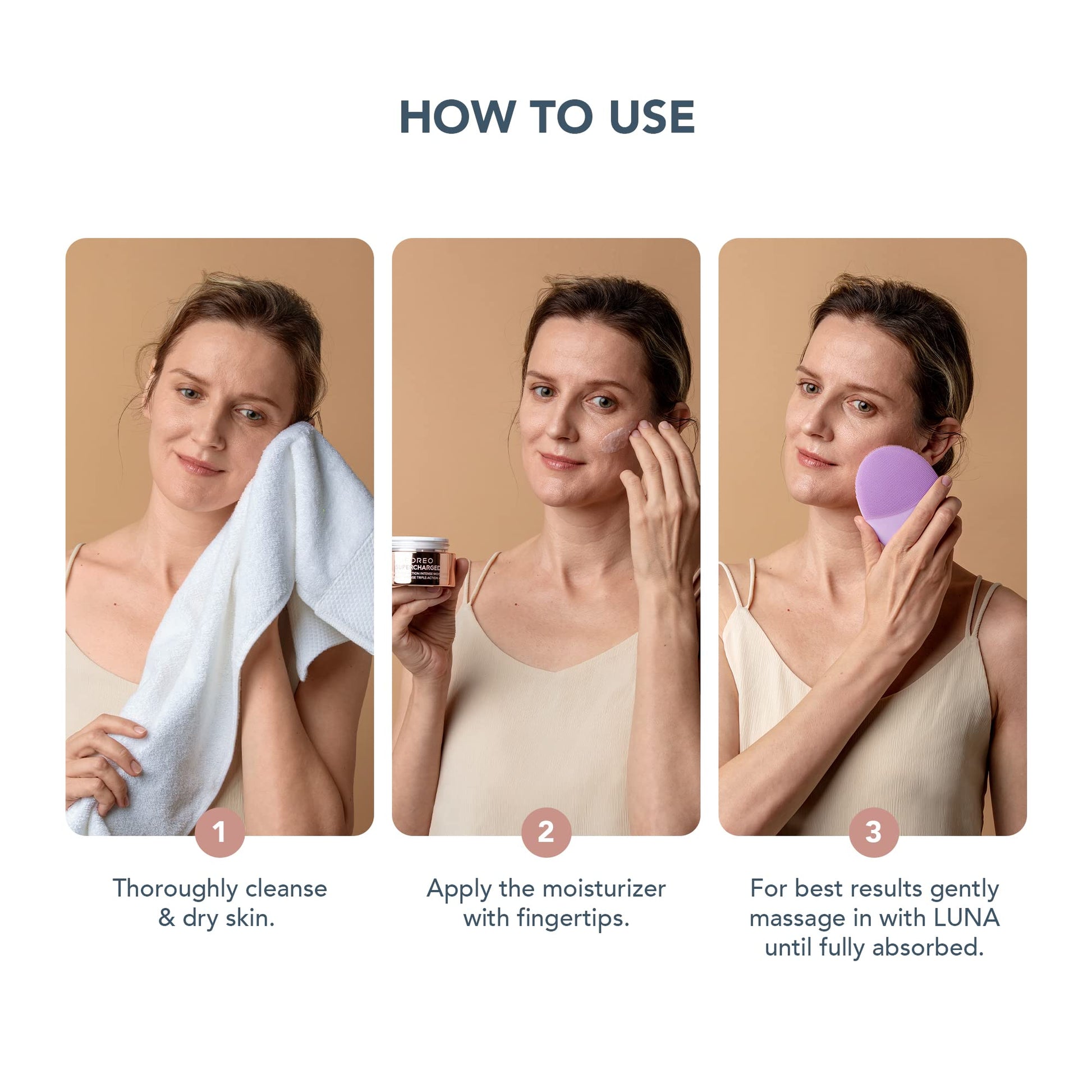 FOREO SUPERCHARGED Crema Hidratante Facial Triple Acción HA+PGA - Contorno de Ojos - Acido Hialuronico - Vitamina E - Vegano - Crema Facial Hombre - Skincare - 50 ml