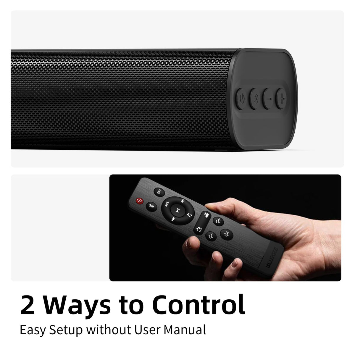 Barra de Sonido Cinematográfica con Bluetooth y Graves Impactantes para TV de 16 Pulgadas con Control Remoto y Montaje en Pared