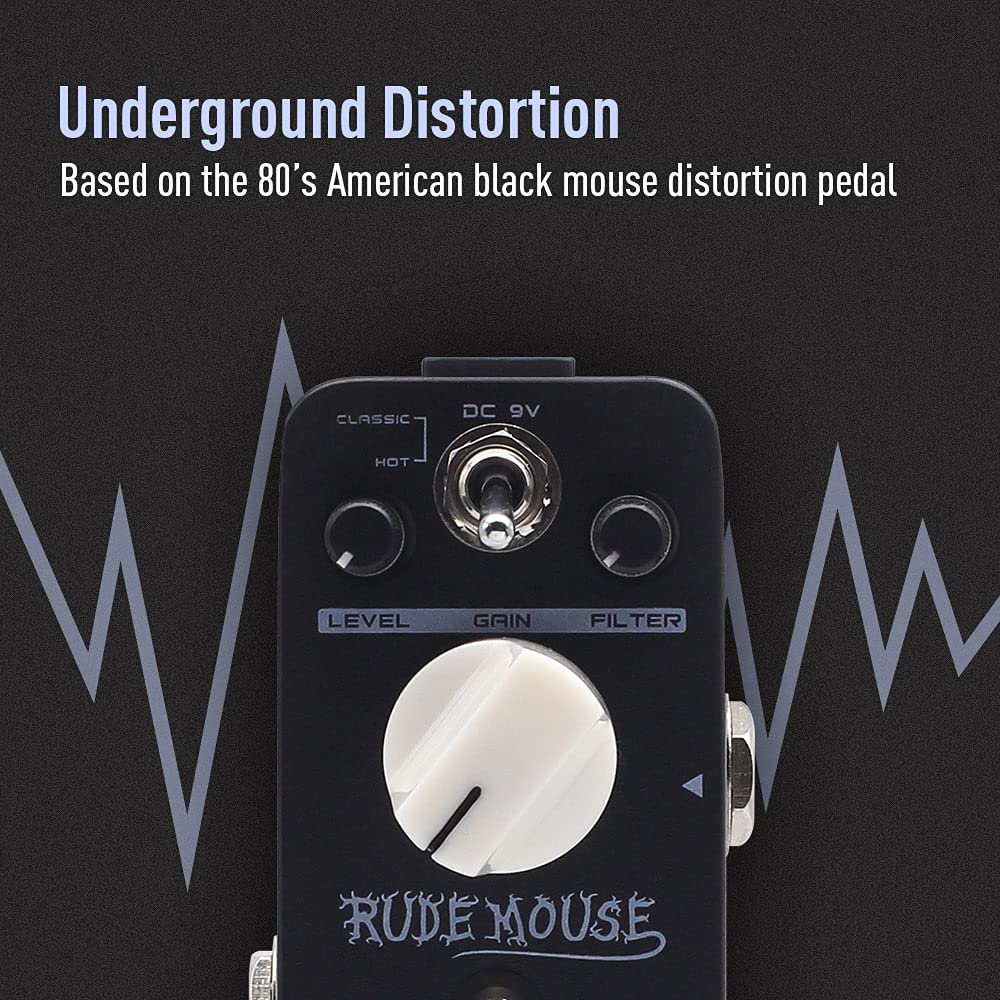 Pedal de Distorsión SonicaKE Hiper Crujiente a Borrosa para Guitarra