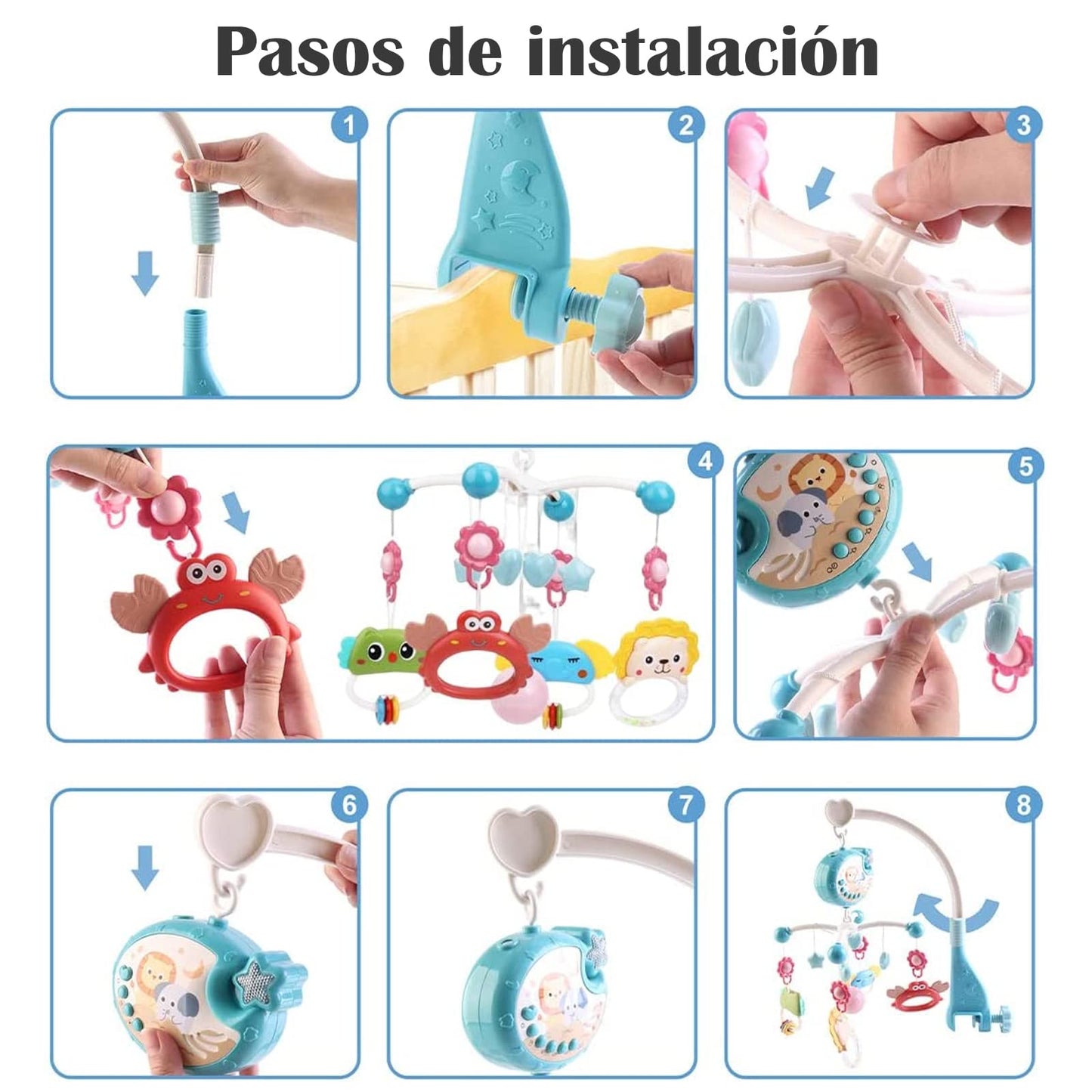 Juguetes para Cuna de Bebe Musical,Móvil para Bebé Giratoria 360° con Proyección y Mando A Distancia,decoración de cama para recién nacidos,Regalo para Recién Nacidos