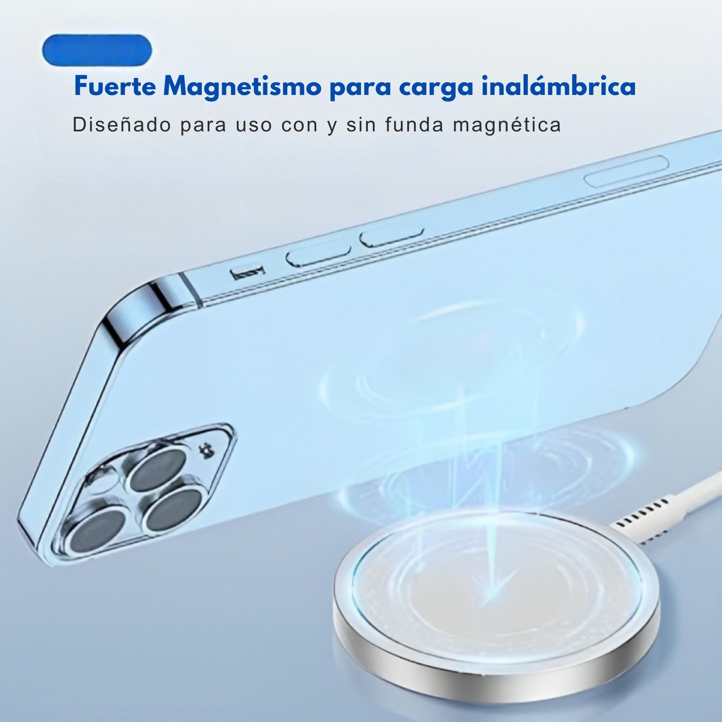 MR. GADGETS Kit Funda Protectora Transparente para iPhone + Cargador Inalambrico + Adaptador de Corriente 20W, Magnético, Carga Rápida, Máxima Protección Antigolpes
