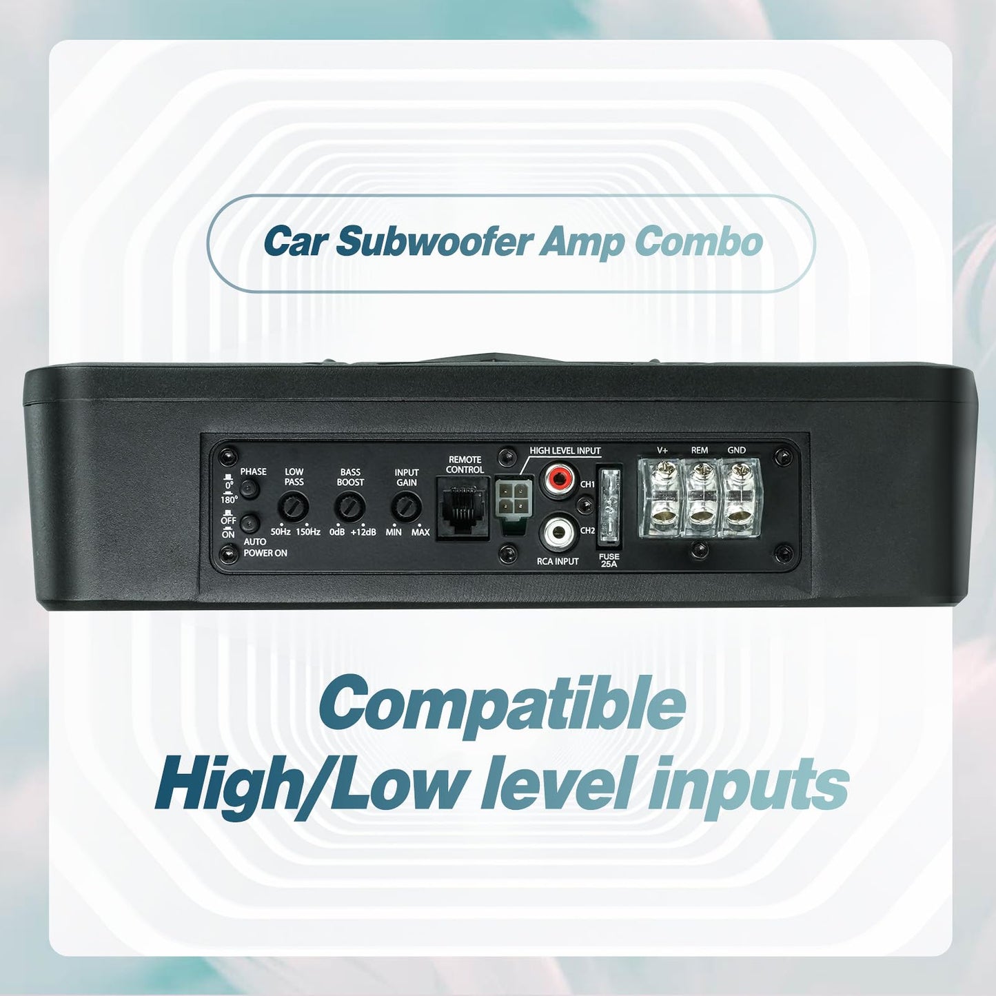 Seventour Subwoofer delgado de 1200 W de 10 pulgadas con asiento para coche, subwoofer de audio para coche/camión con amplificador integrado, paquete combinado de amplificador, con luz LED RGB