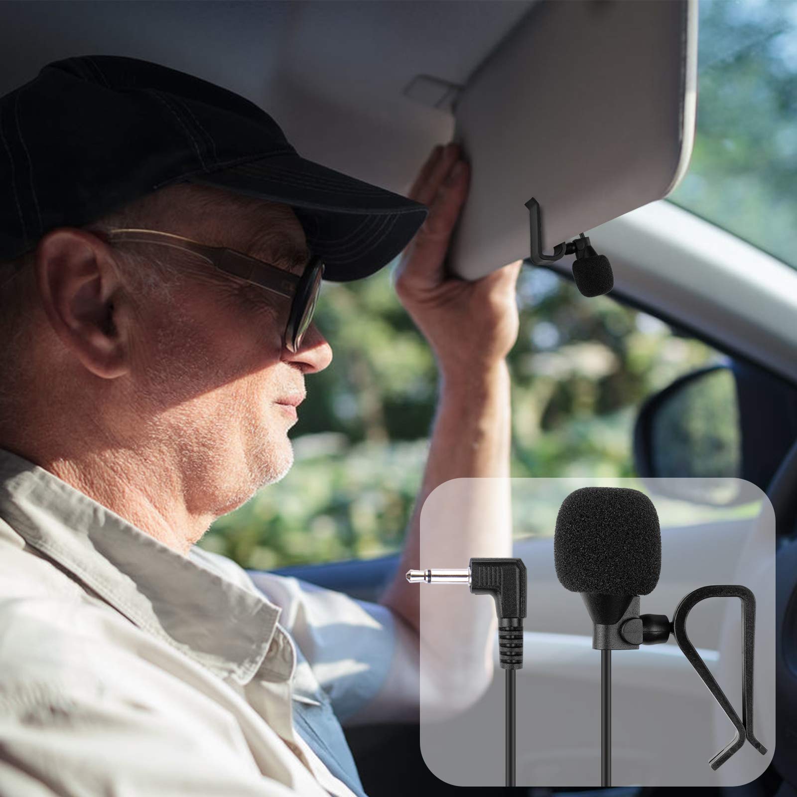 Micrófono de Coche Weishan 3,5 mm Repuesto para Stereo de Pioneer Kenwood Boss JVC Sony Jensen Alpine con Montaje