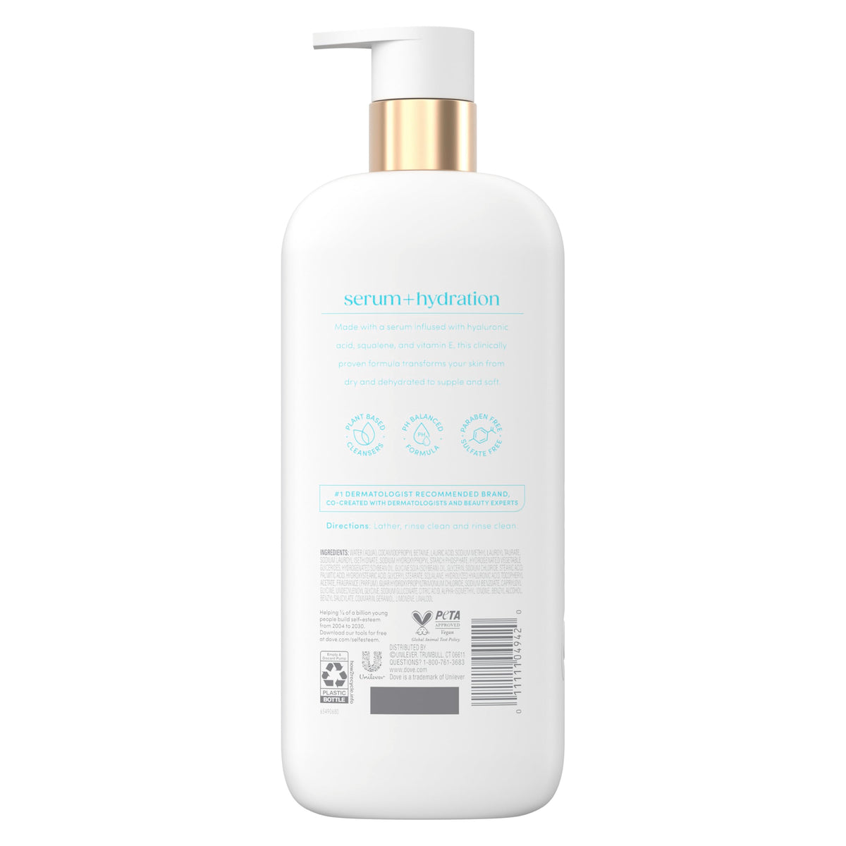 gel de baño empapa activamente la piel seca repara la sequedad suero de hidratación al 6% con ácido hialurónico 547 ml