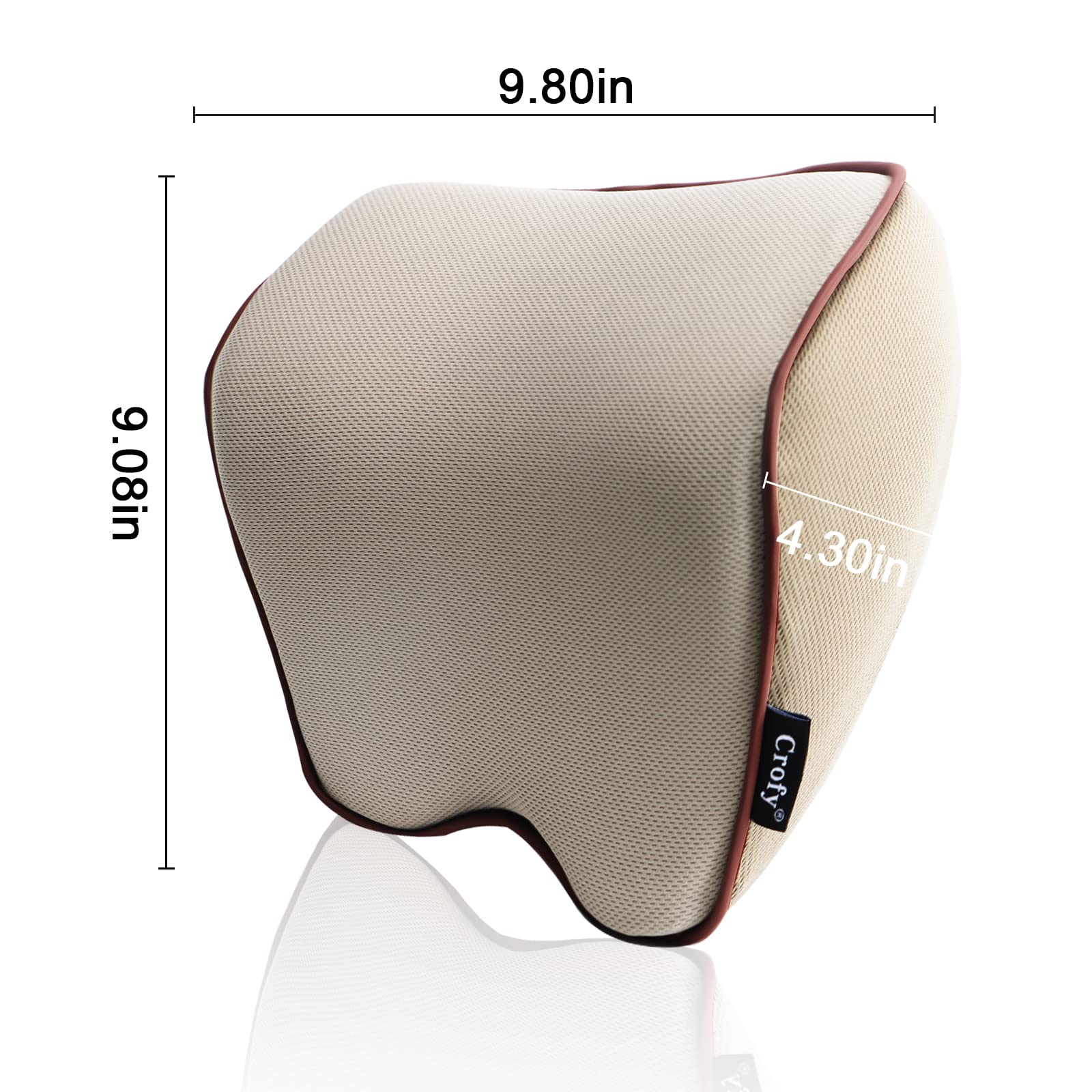 Crofy - Paquete de 2 almohadas para el cuello del coche, suave para el reposacabezas del coche, con correa ajustable, 100% espuma viscoelástica y funda extraíble transpirable, diseño ergonómico cómodo