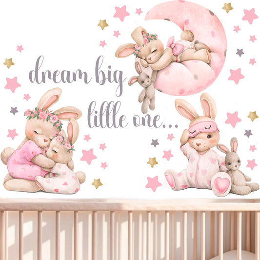 Decoración de Guardería Conejo Rosa Infantil
