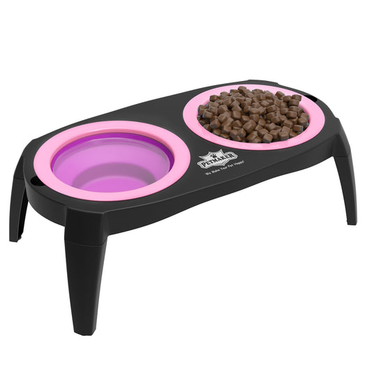 Comederos Elevados Petmaker Plata 16 Oz con Base Antideslizante