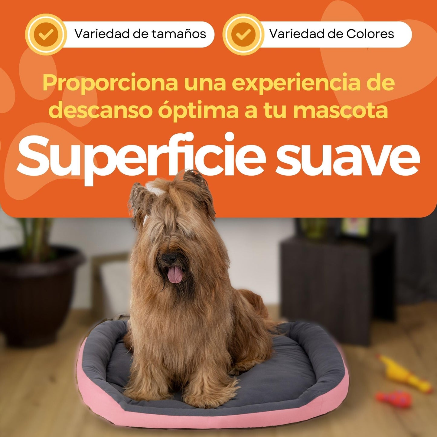 Cama para Perro Hills Rosa Gris Con Relleno Suave Resistente Confortable
