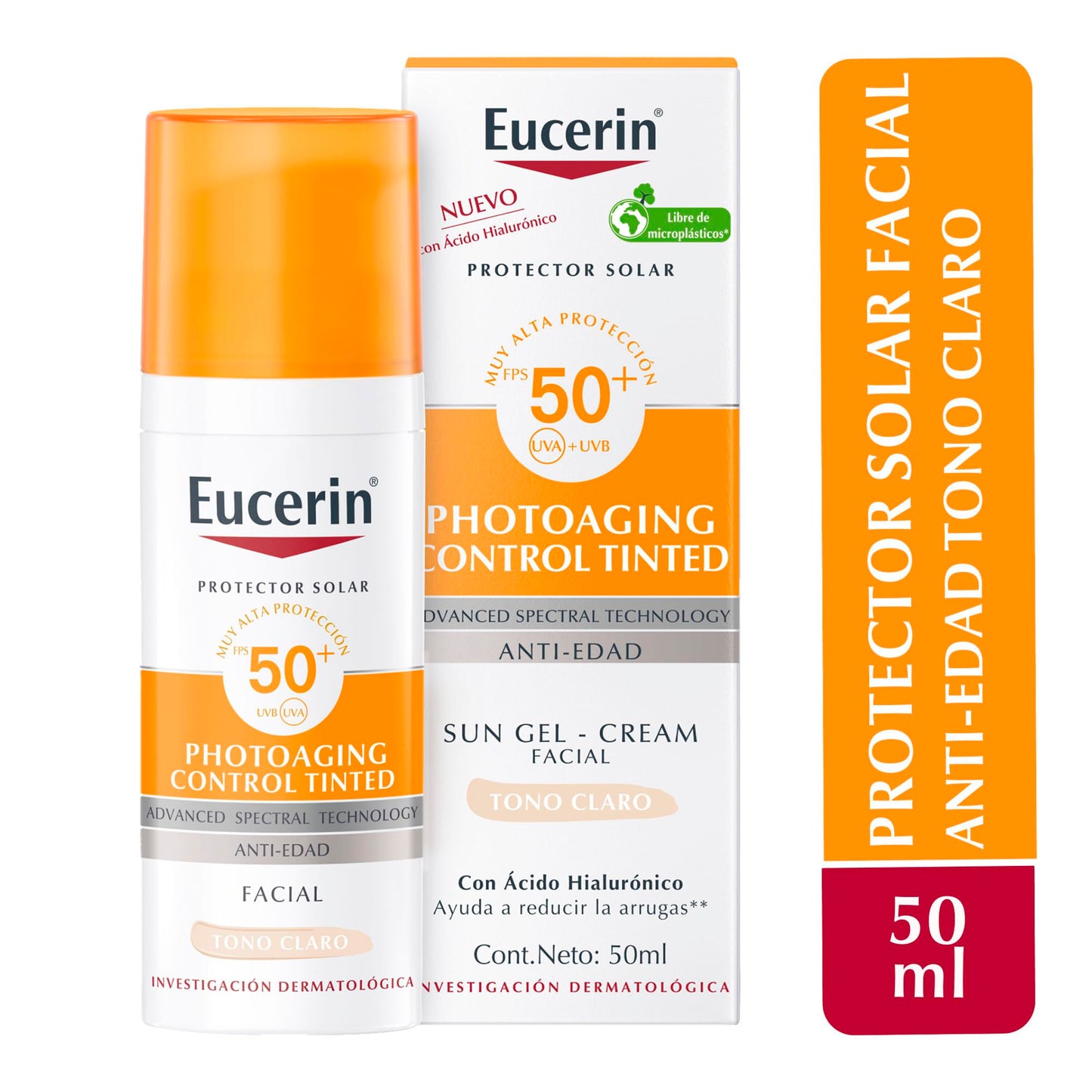 Protector Solar Facial Eucerin claro FPS 50+ CC Cream 50ml