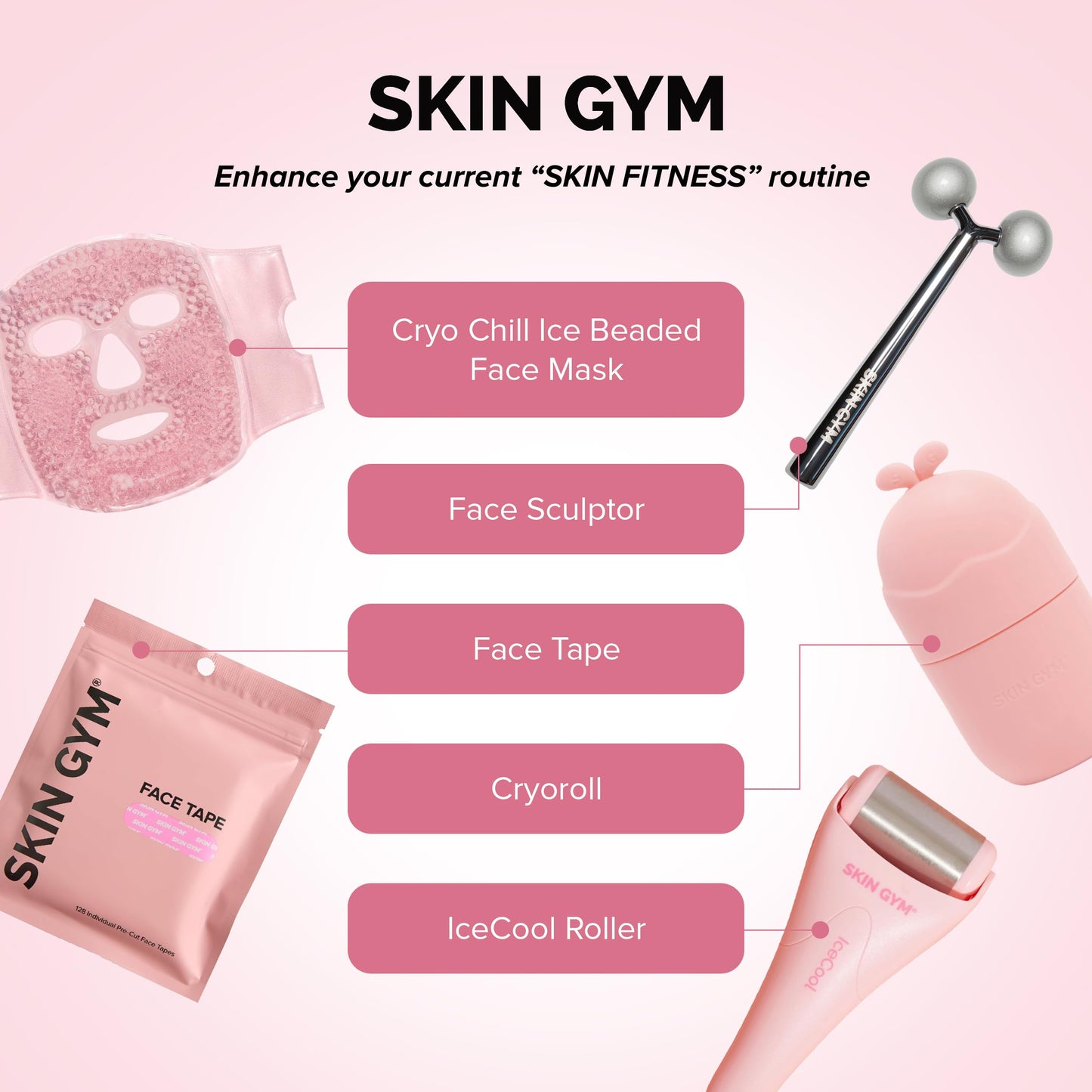 Skin Gym Face Sculptor Beauty Roller, Plata, 1 qt.