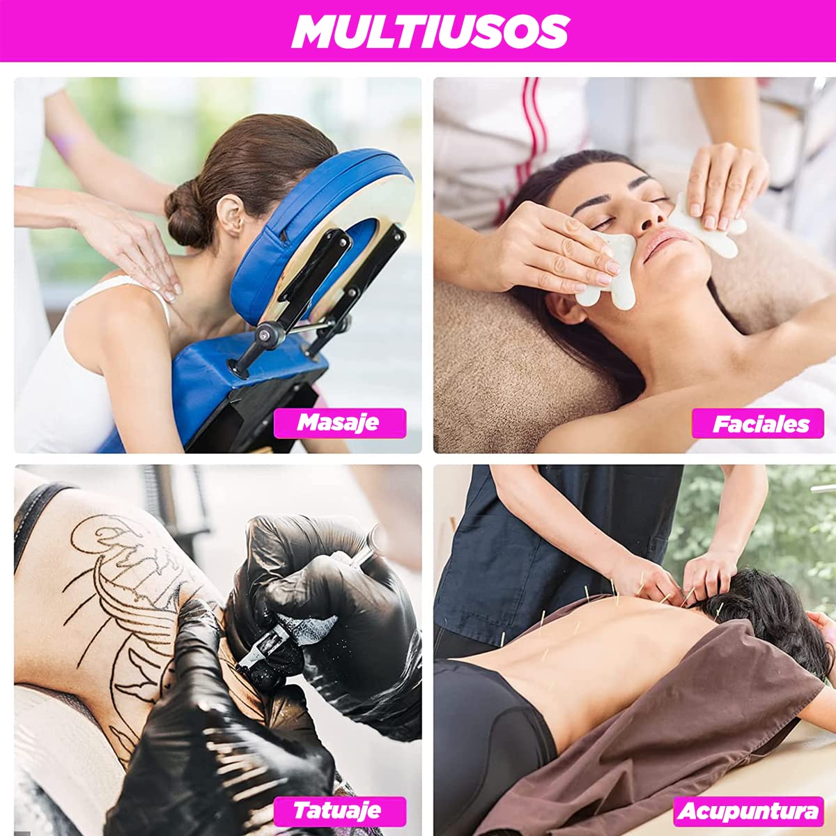 Silla de Masaje VANLIG Negro Shiatsu SPA Plegable y Ajustable para Relajación Antiestrés