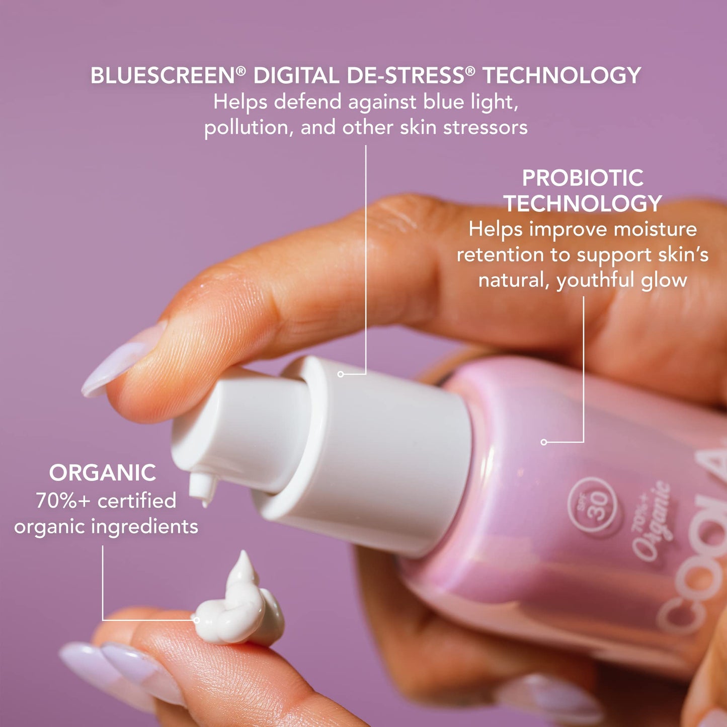 COOLA Dew Good Illuminating Serum Sunscreen with Probiotic Technology SPF 30, 1.15 Fl Oz