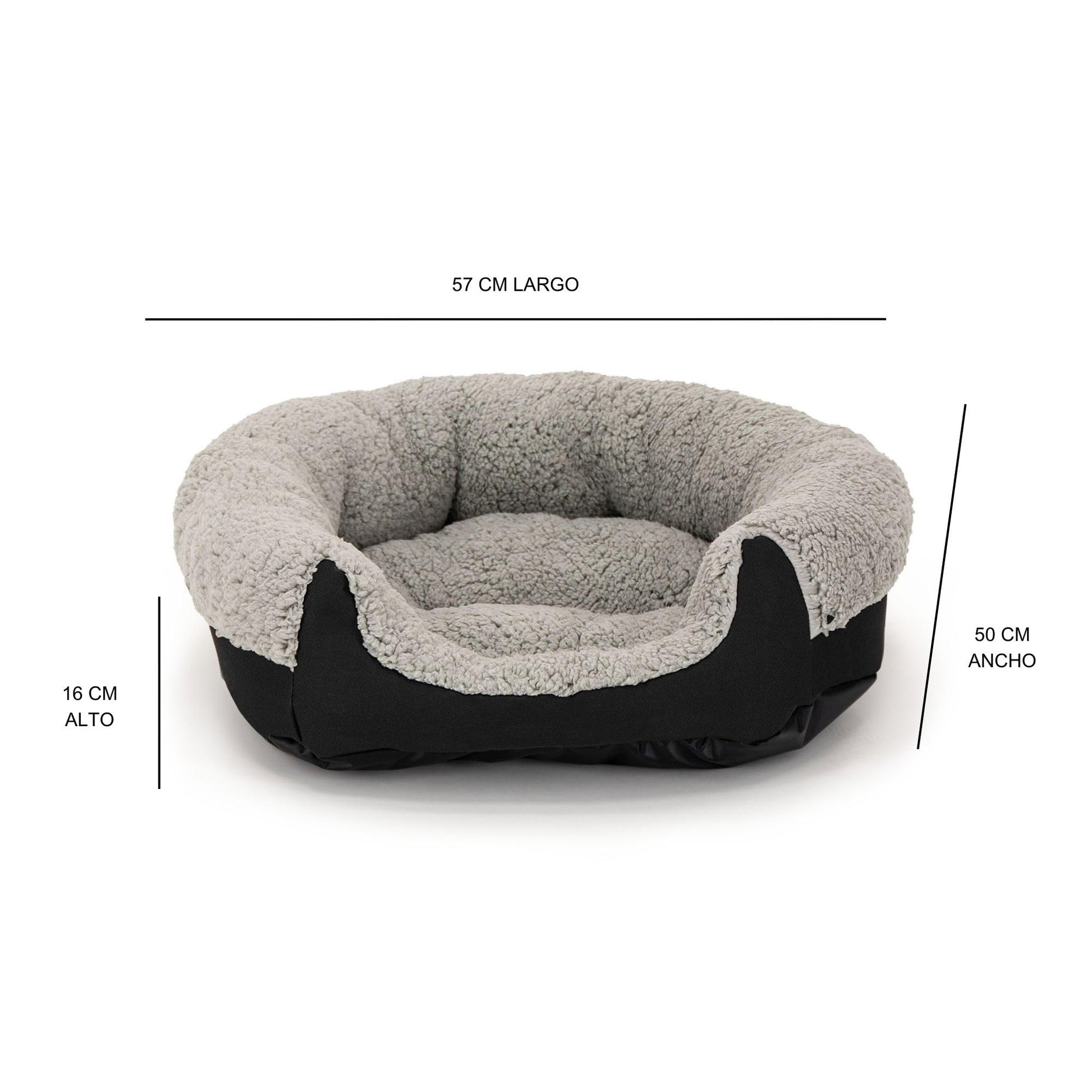 Cama para Perro PETS APPAREL HILLS Negra con Forro acolchonado Small