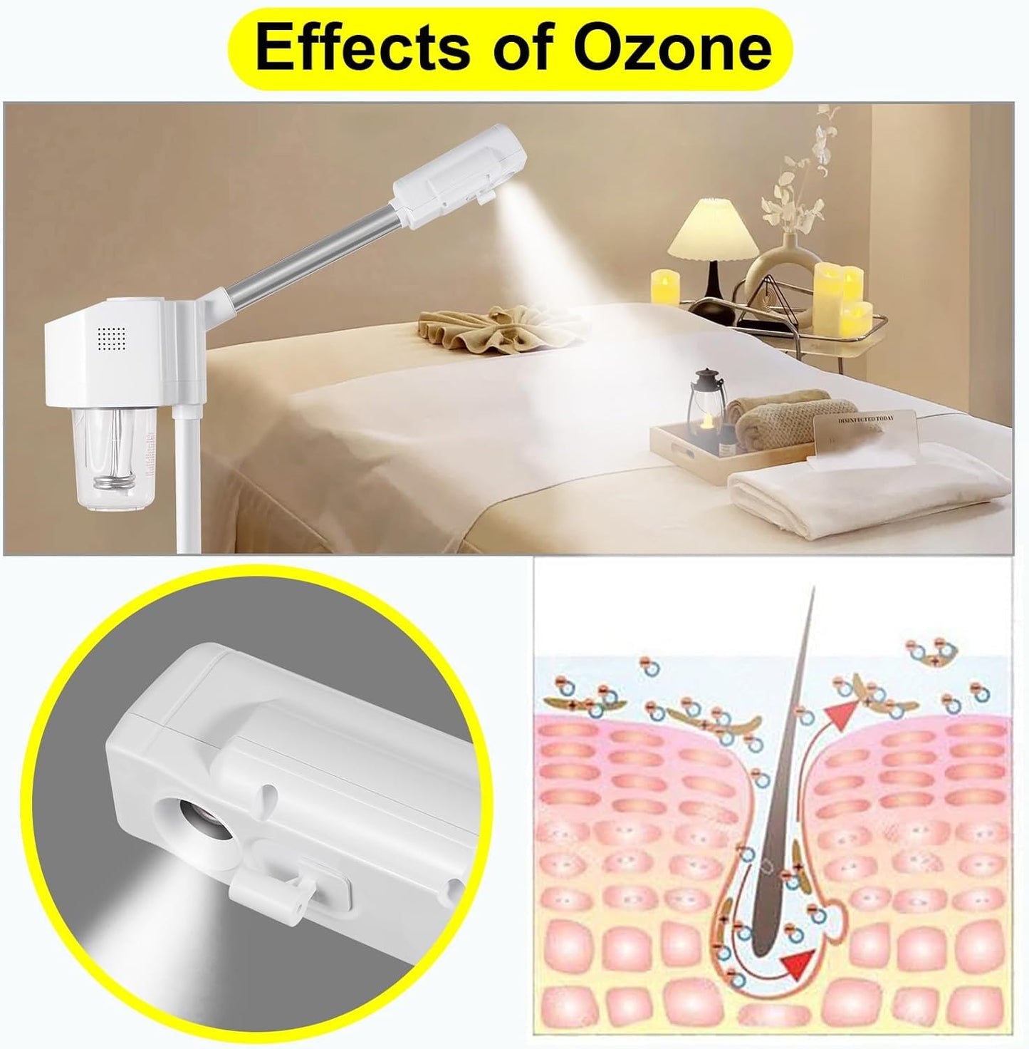 Vaporizador facial profesional, spray de niebla caliente con ozono, vaporizador facial para esteticista, máquina de vapor facial