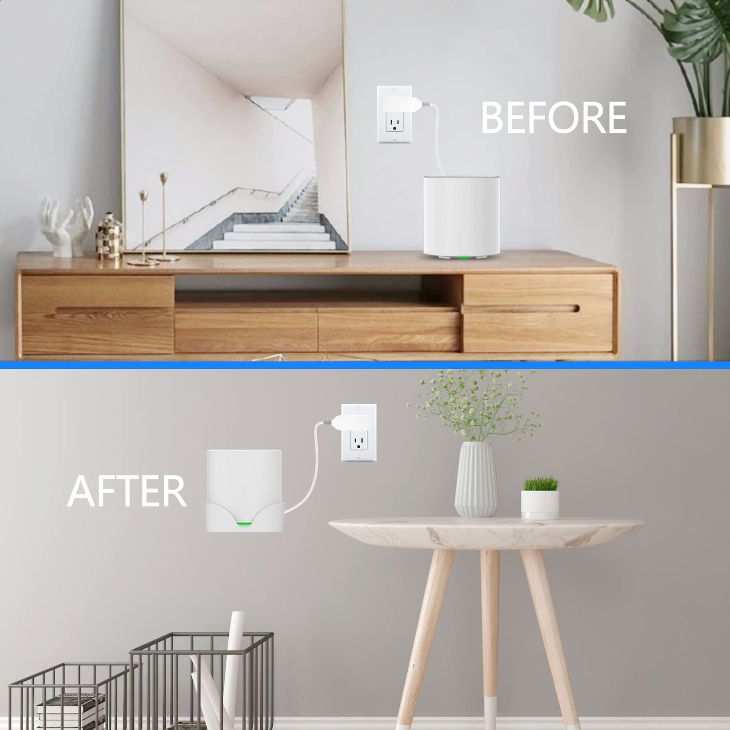 Soporte de Pared SONGCHEER Blanco para Router TP Link Deco X20 X50 X60 X55 Mesh WiFi 6 Organizador de Cables con Kit de Montaje 2 Piezas