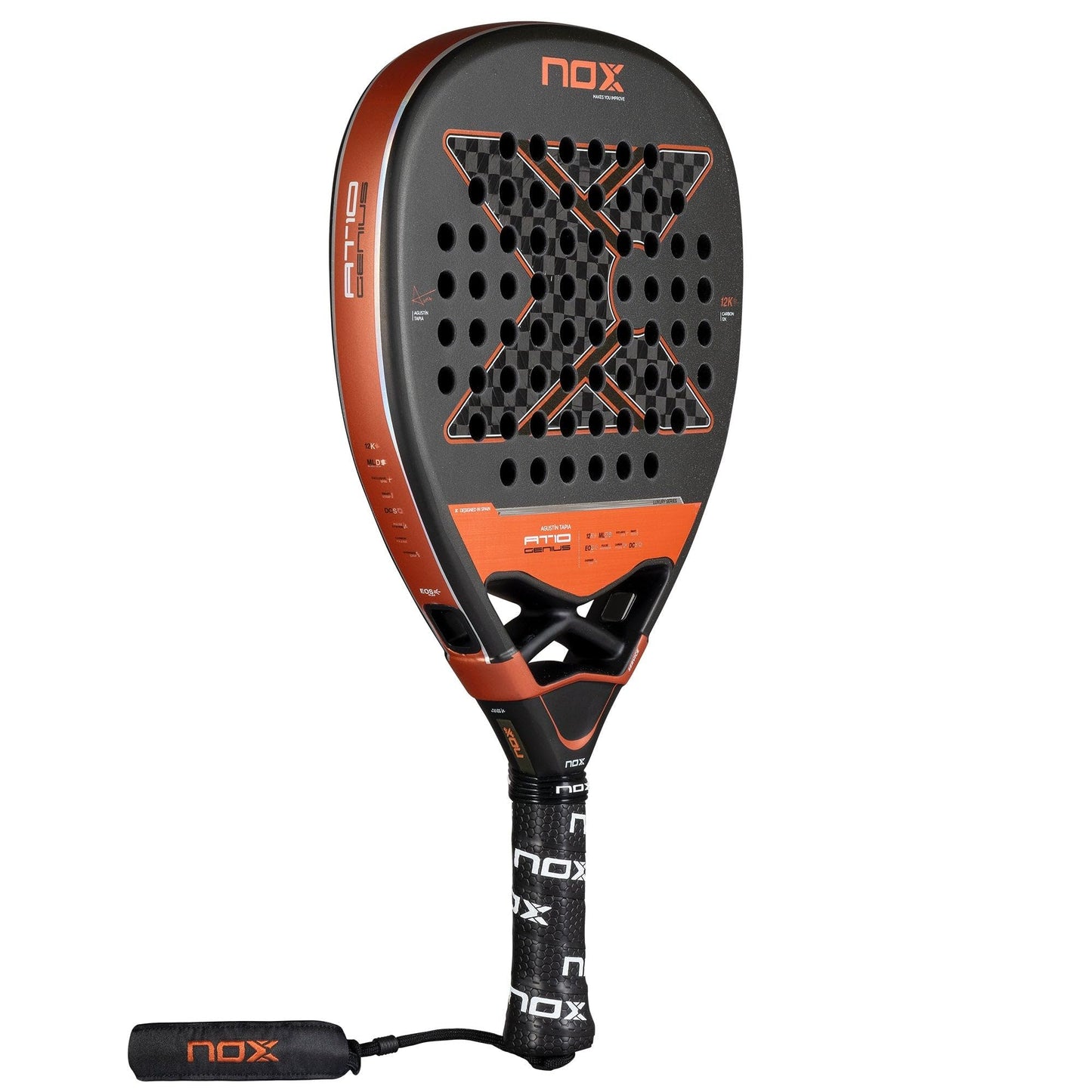 Pala Padel NOX AT10 Genius Attack 12K Agustin Tapia Confortable y Fiable
