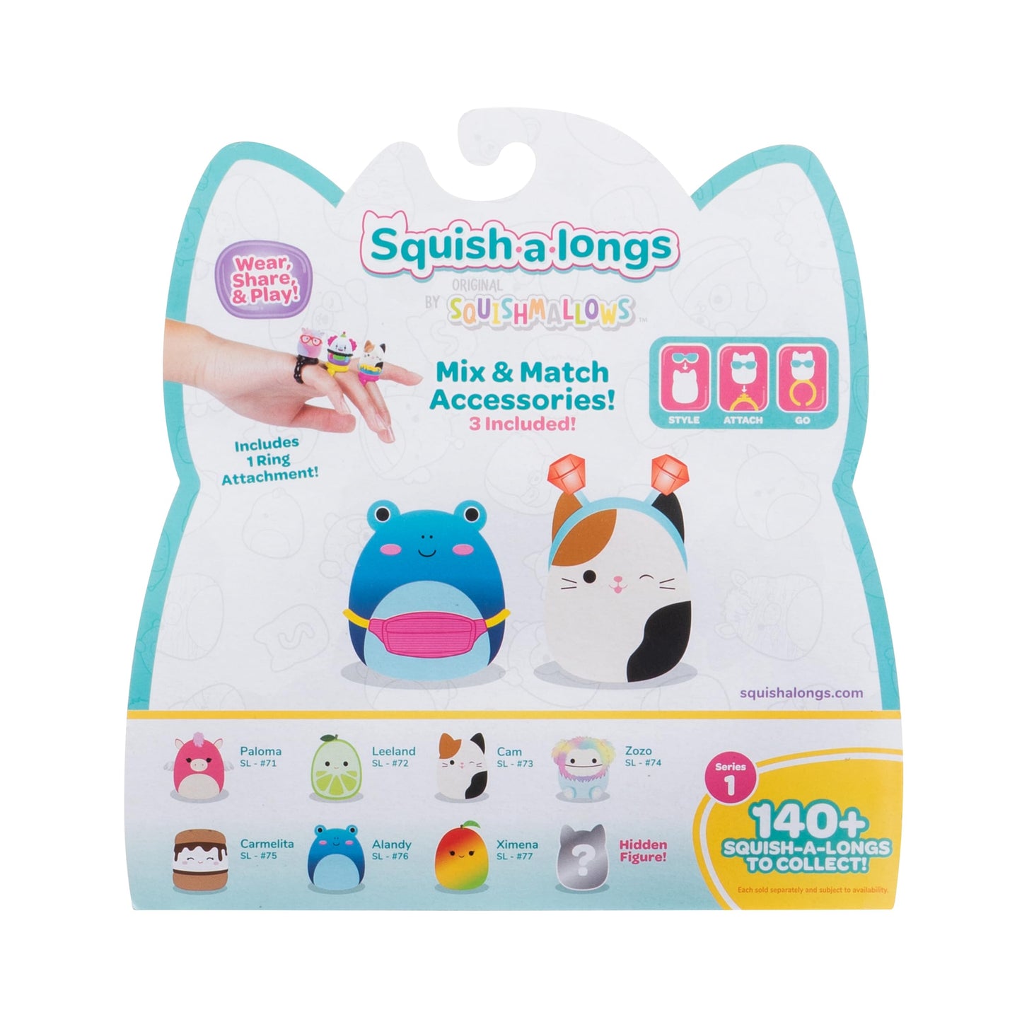 Pack de Figuras y Accesorios Squish-a-Longs SQUISHMALLOWS Multicolor con 8 Figuras y 3 Accesorios