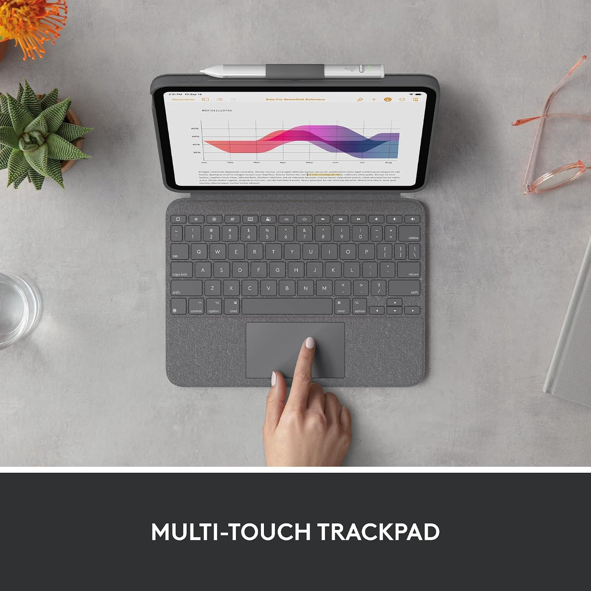 Funda para Teclado Logitech Combo Touch Gris Oxford Desmontable Retroiluminada para iPad 10ª Generación Reacondicionada