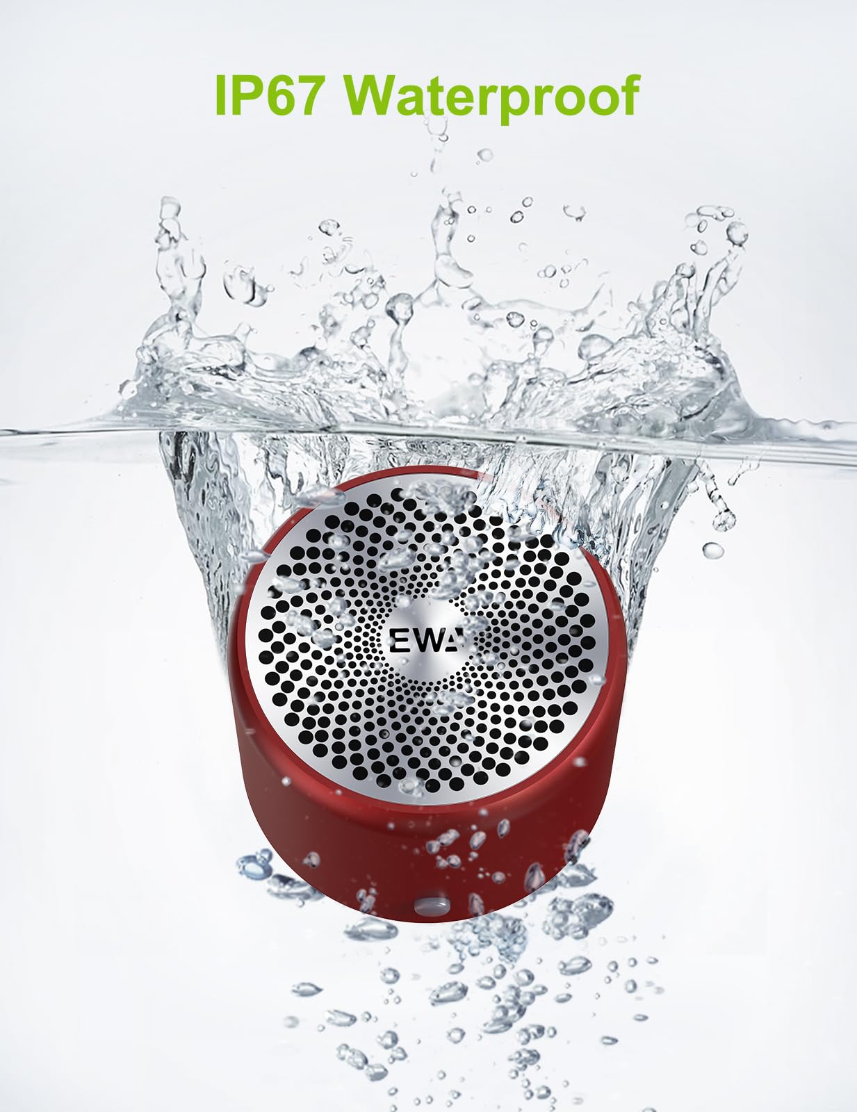 EWA - Funda de viaje empaquetada, altavoz Bluetooth portátil A106 Pro con radiador de graves personalizado, diseño breve, impermeable IP67, mini altavoz perfecto para ducha, habitación, bicicleta,