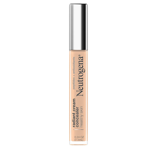 Neutrogena Healthy Skin Radiant Brightening Cream Corrector con péptidos y vitamina E Antioxidante, Crema correctora ligera perfeccionadora, no comedogénico, Ecru Light 02 con matices fríos, 0.24 oz